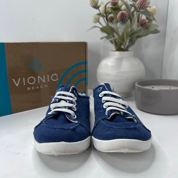 Vionic Beach Breeze Canvas Slip On Sneaker Blue Women 5M - Picture 2 of 10